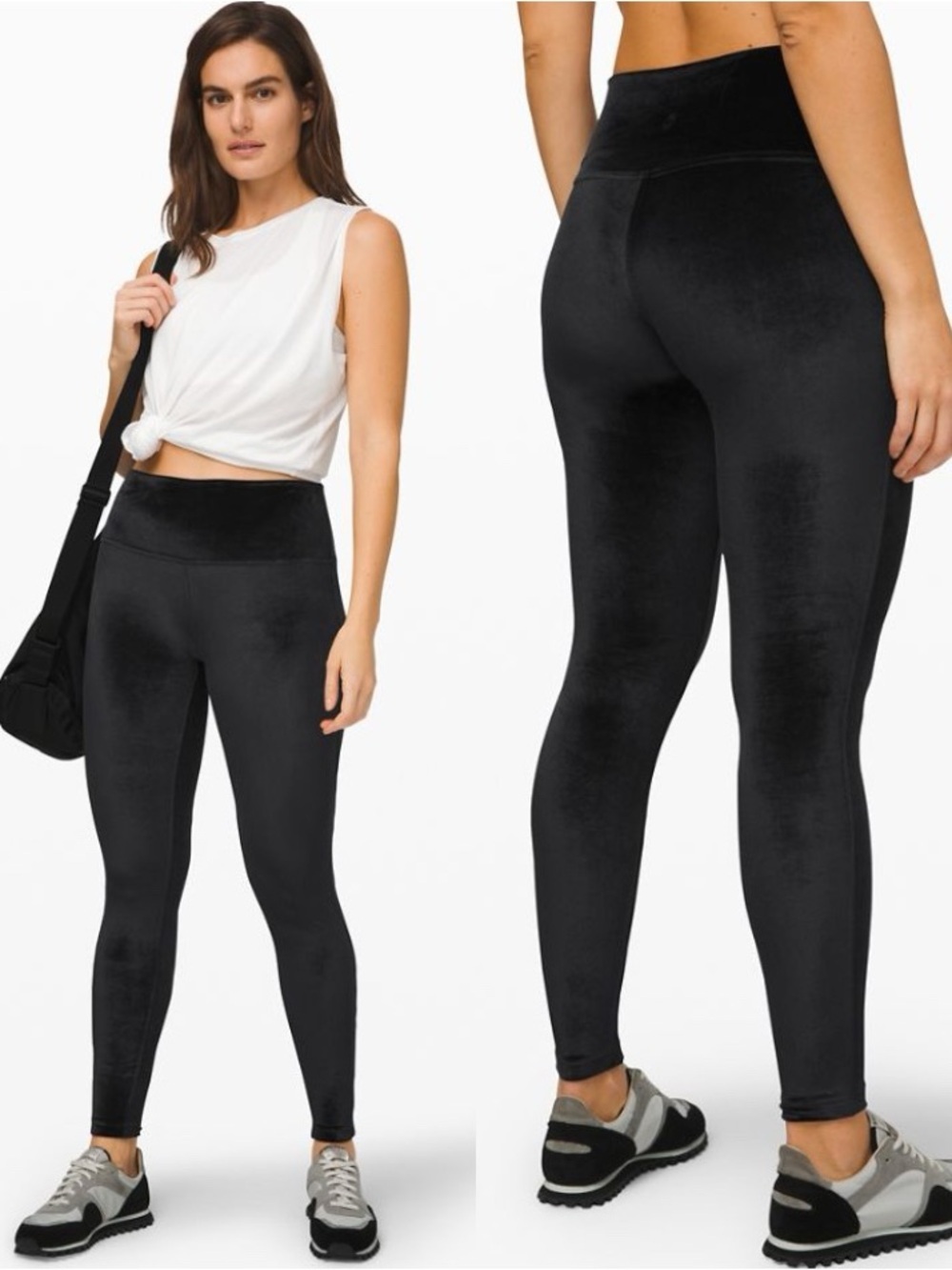 LULULEMON Wunder Lounge Black Velvet High Waisted Leggings